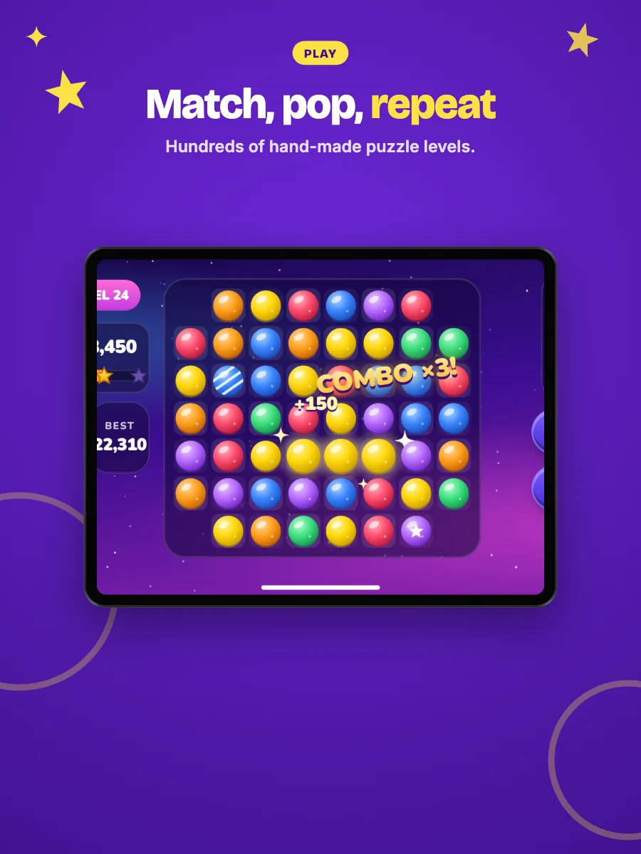 Arcade template on an iPad screenshot