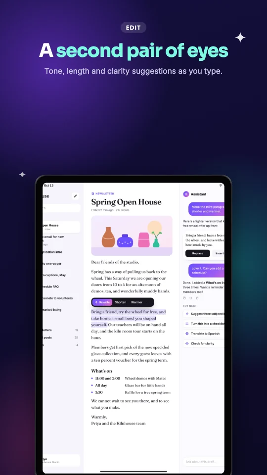Aurora template on an Android tablet screenshot