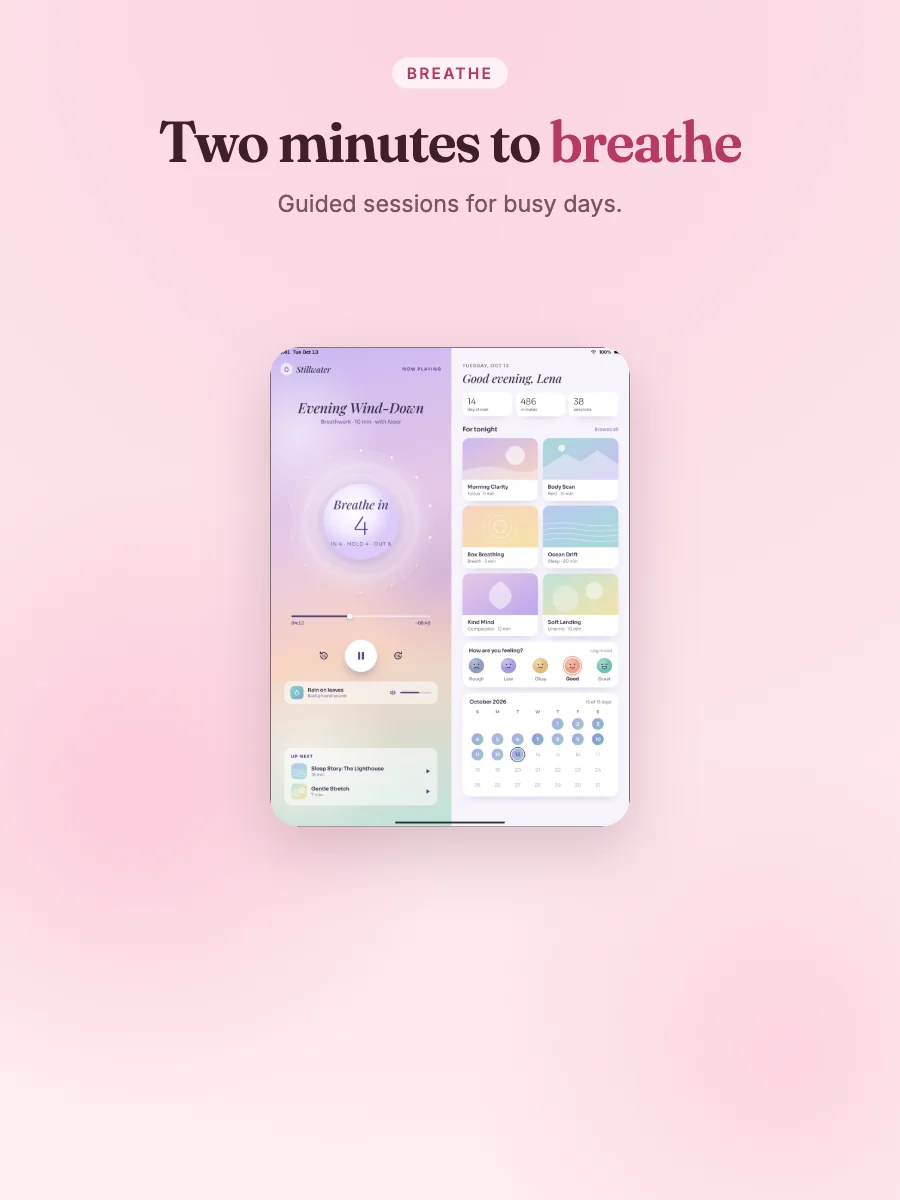 Bloom template on an iPad screenshot