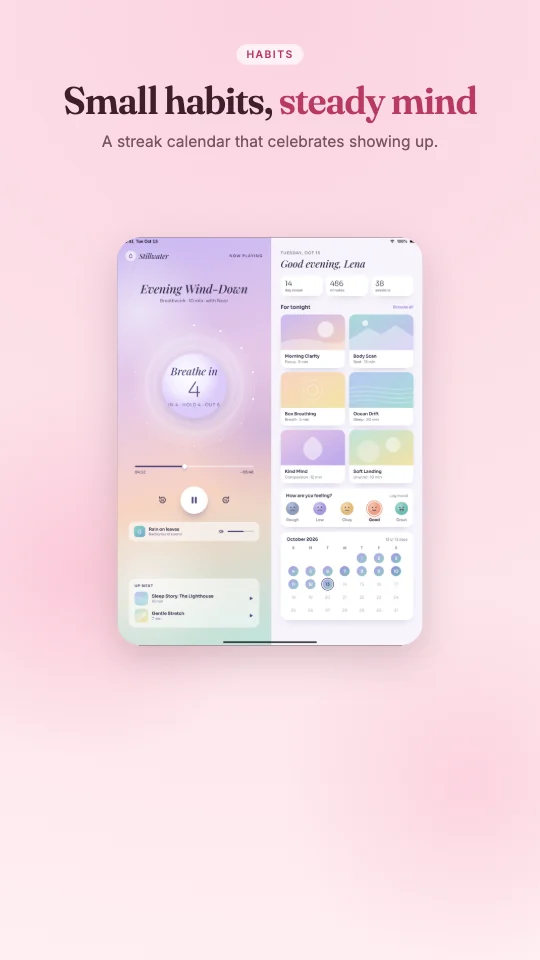 Bloom template on an Android tablet screenshot