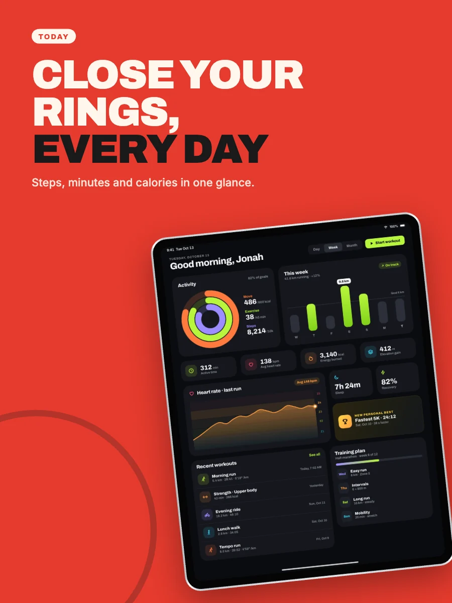 Bold Type template on an iPad screenshot