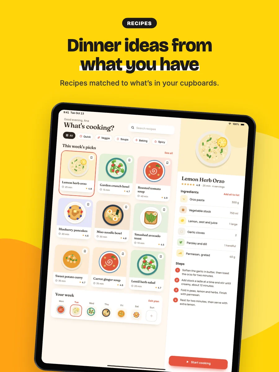 Citrus template on an iPad screenshot