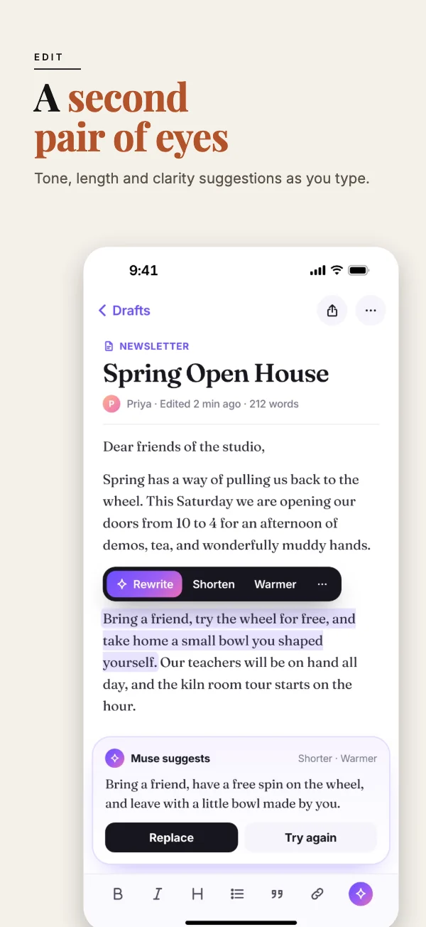 Editorial template, iPhone screenshot 3