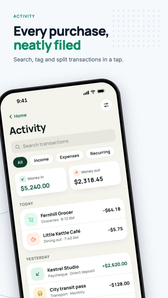 Ledger template on an Android phone screenshot