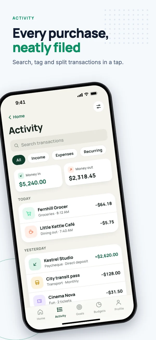 Ledger template, iPhone screenshot 2