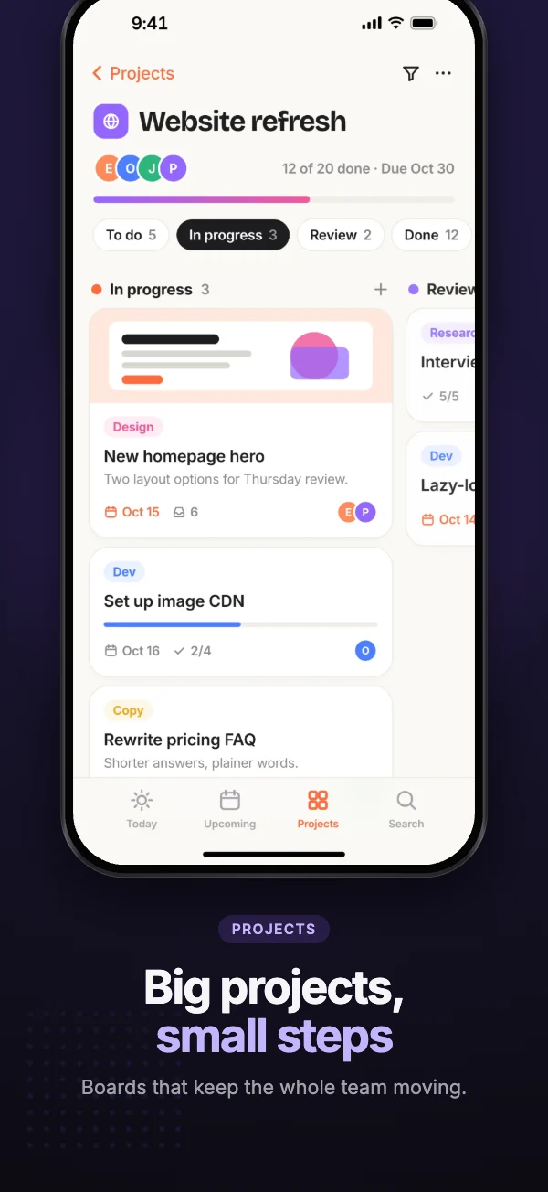 Midnight template, iPhone screenshot 3
