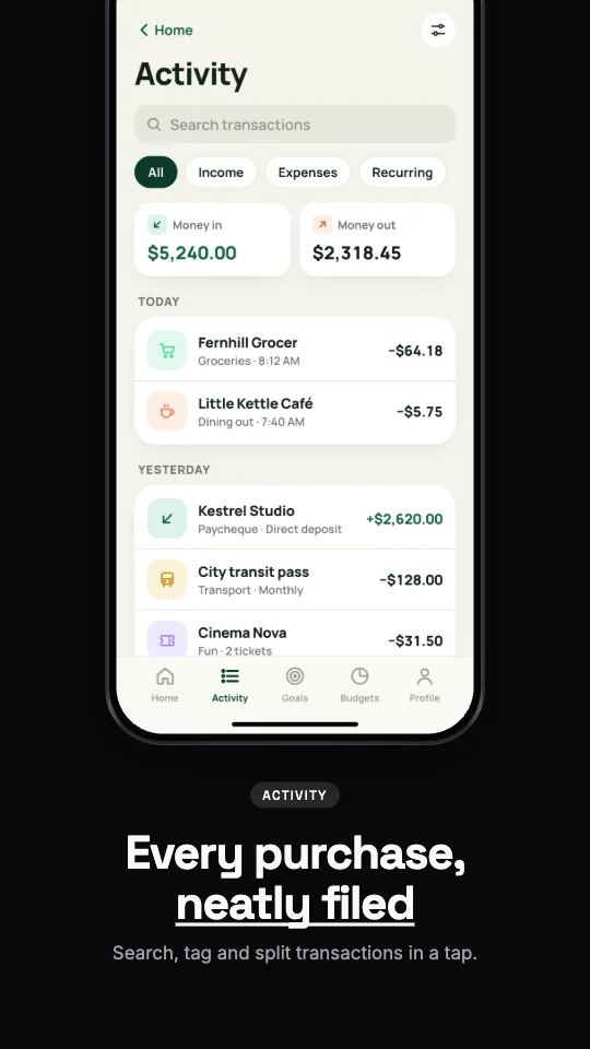 Mono template on an Android phone screenshot