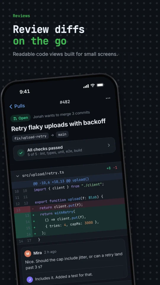 Terminal template on an Android phone screenshot