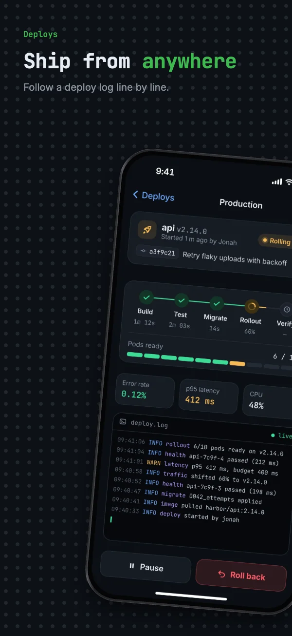 Terminal template, iPhone screenshot 3