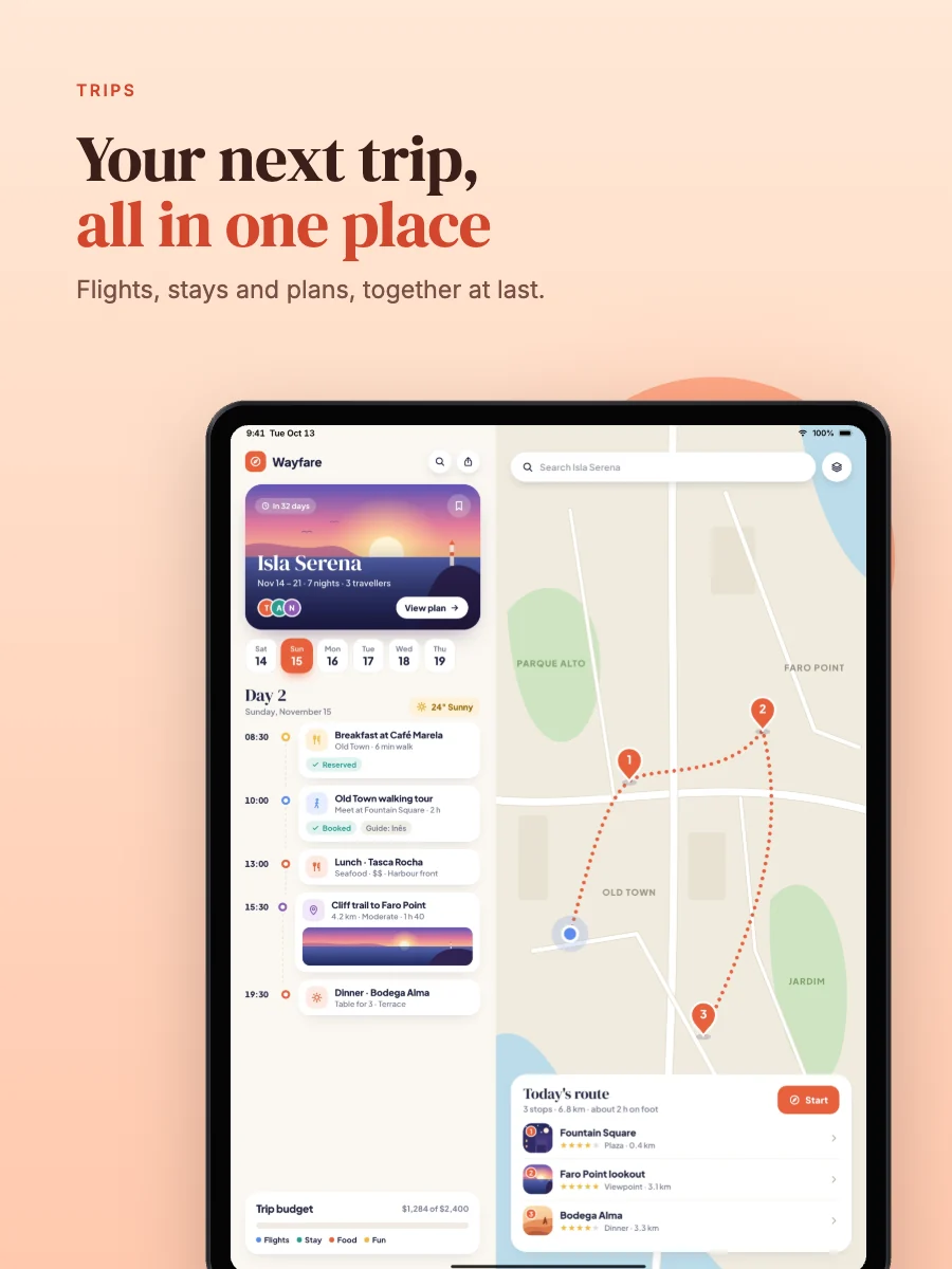 Voyage template on an iPad screenshot