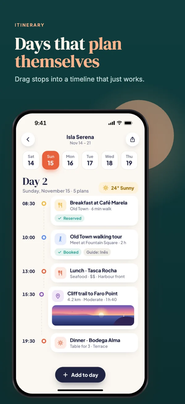 Voyage template, iPhone screenshot 2