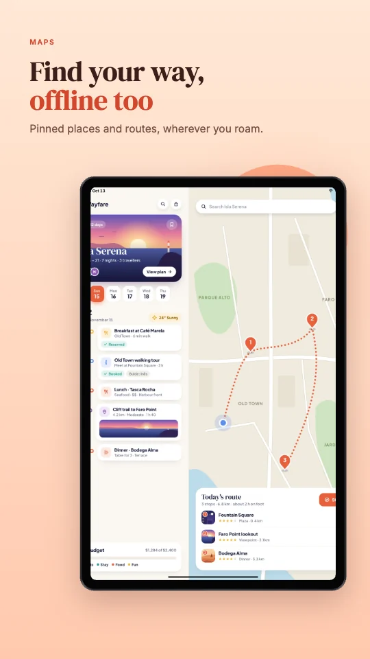 Voyage template on an Android tablet screenshot