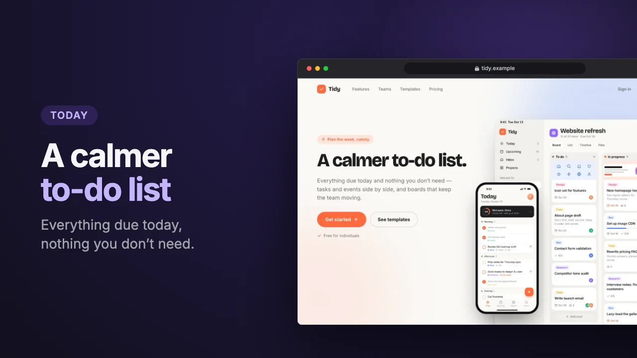 A website in a browser window on the Midnight template